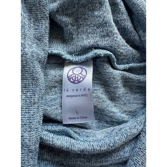 Te' Verde Blue Cowl Neck Pullover Large - Picture 5 of 8